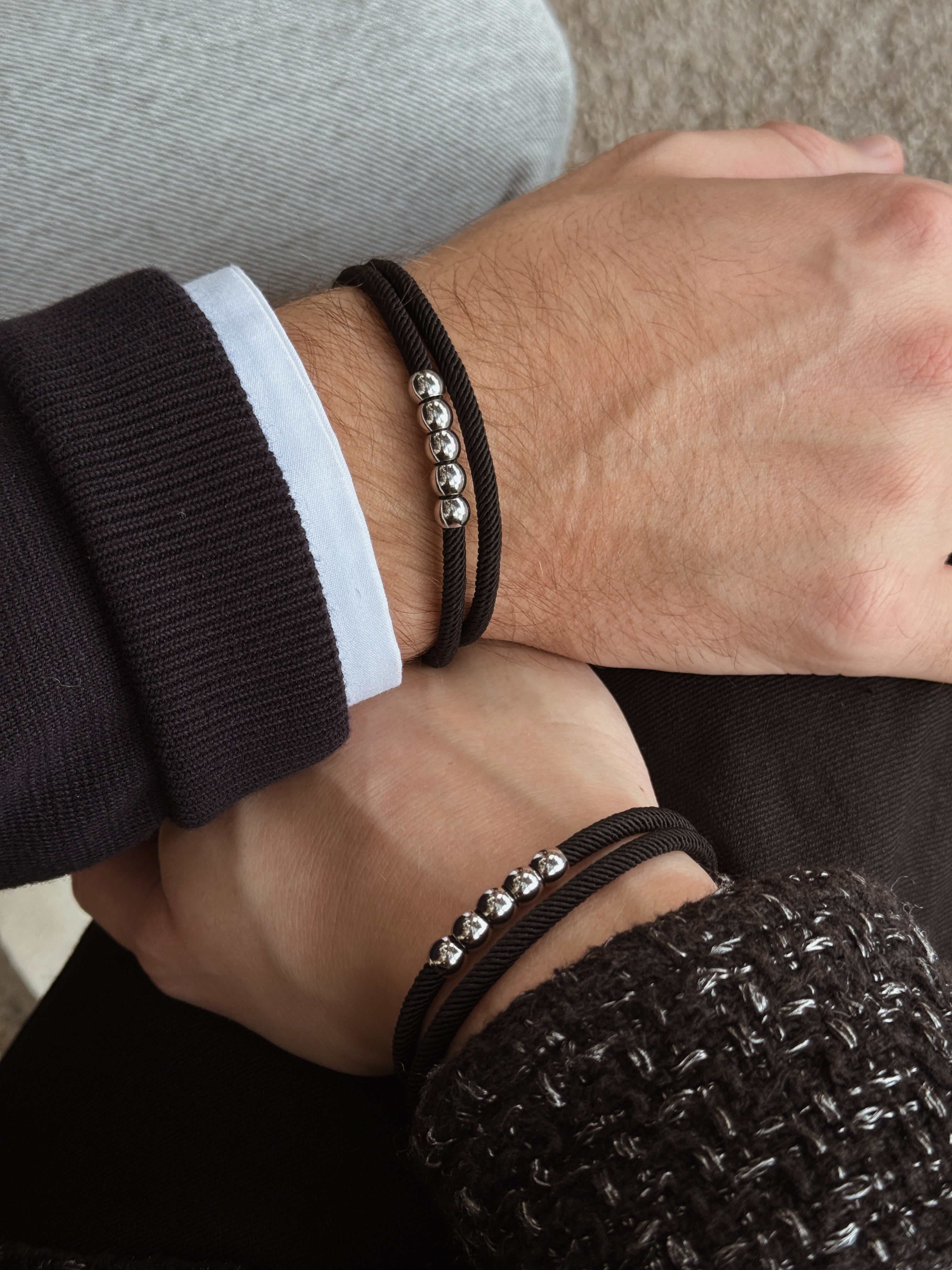 deux bracelets communs couple de la marque AGALINO - fait main en France