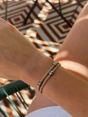 bracelet cordon bliss beige photo porté femme