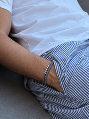 bracelet cordon AGALINO coloris bleu gris résistant à l'eau