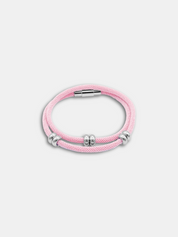 Détail du bracelet cordon Bliss Rose Pastel waterproof - Bijou artisanal AGALINO