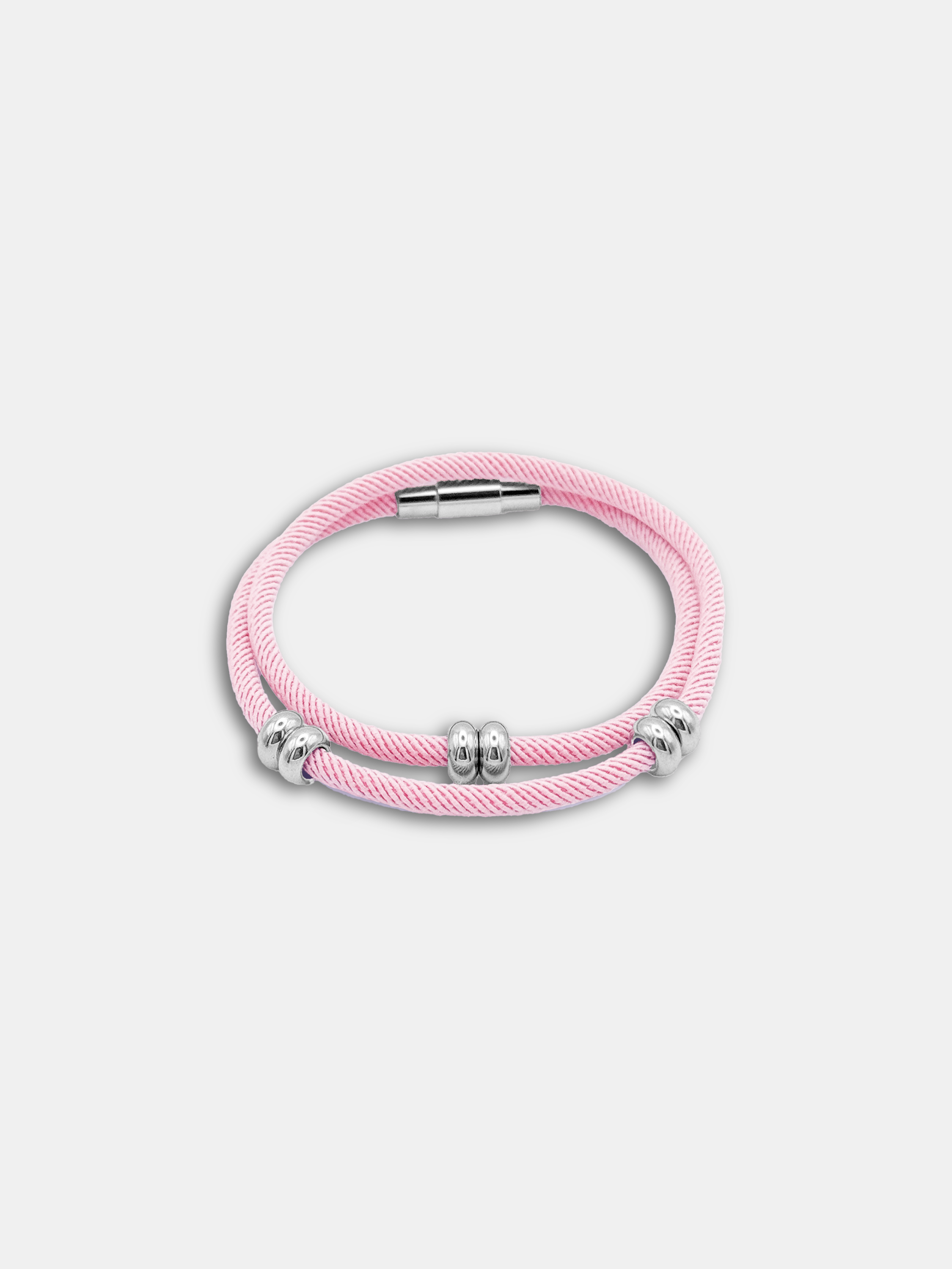 Détail du bracelet cordon Bliss Rose Pastel waterproof - Bijou artisanal AGALINO