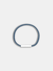 Bracelet cordon Essential Bleu Gris fermoir argenté fin et discret - Bijou seconde peau AGALINO