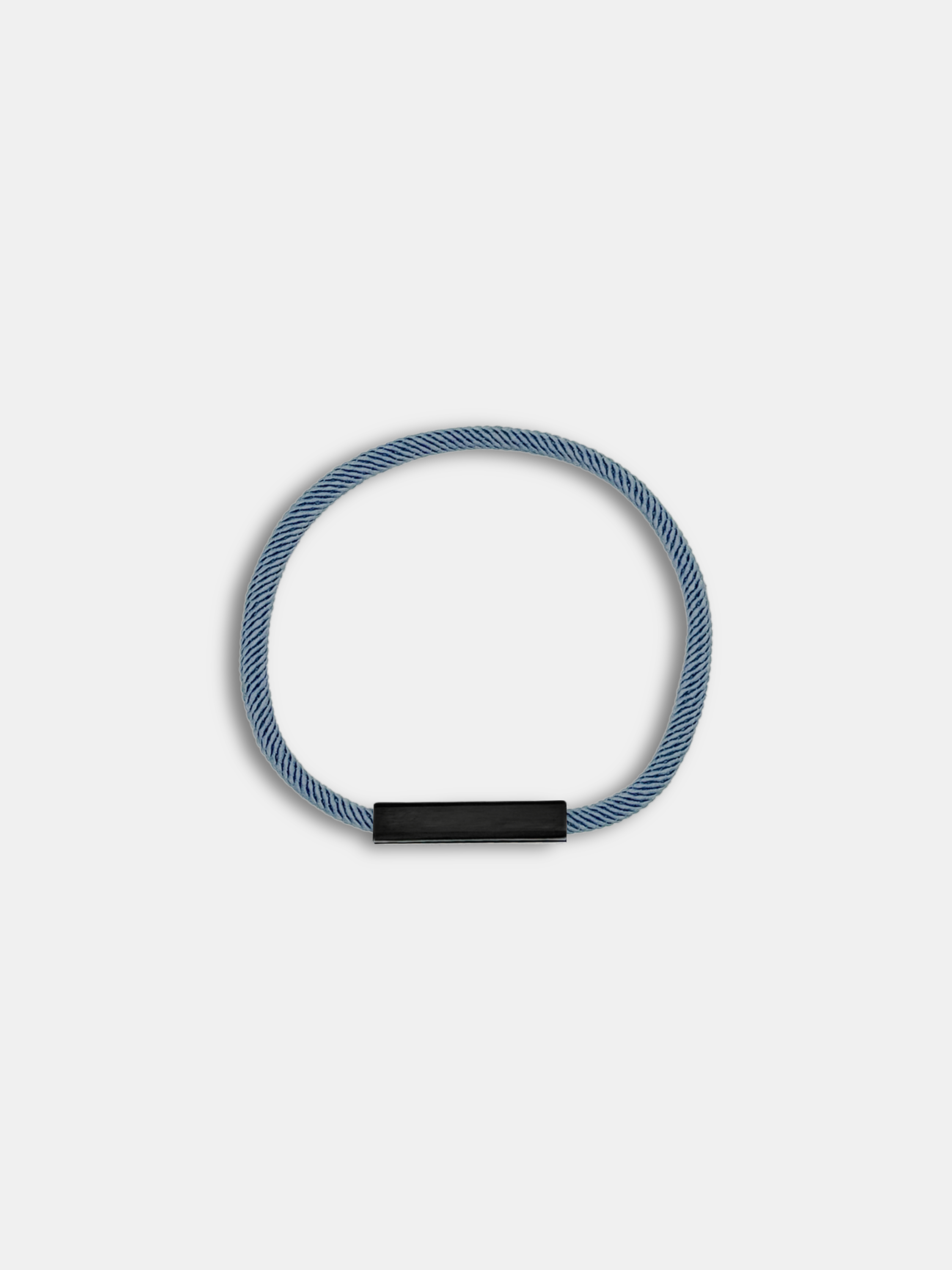 Bracelet cordon Essential Bleu Gris fermoir noir fin et discret - Bijou seconde peau AGALINO