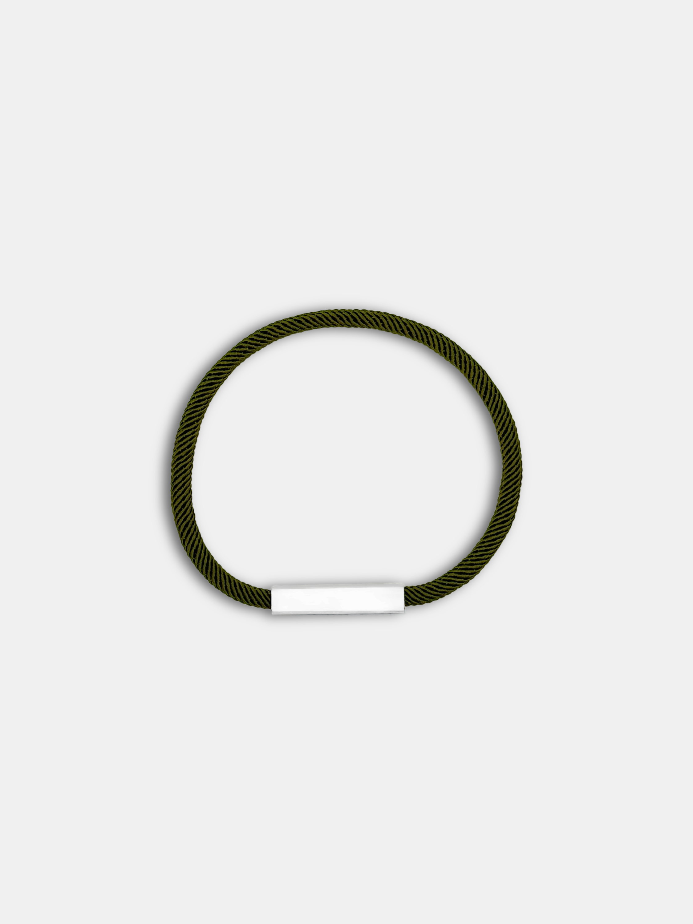 Bracelet cordon Essential Kaki fermoir argenté fin et discret - Bijou seconde peau AGALINO