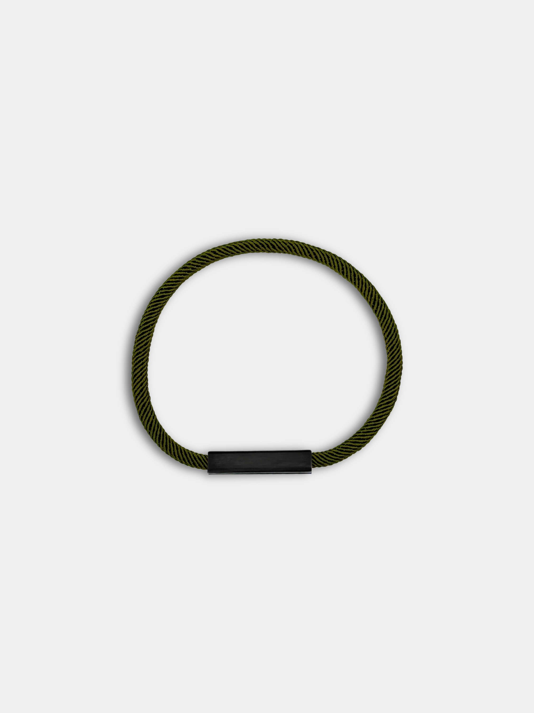 Bracelet cordon Essential Kaki fermoir noir fin et discret - Bijou seconde peau AGALINO