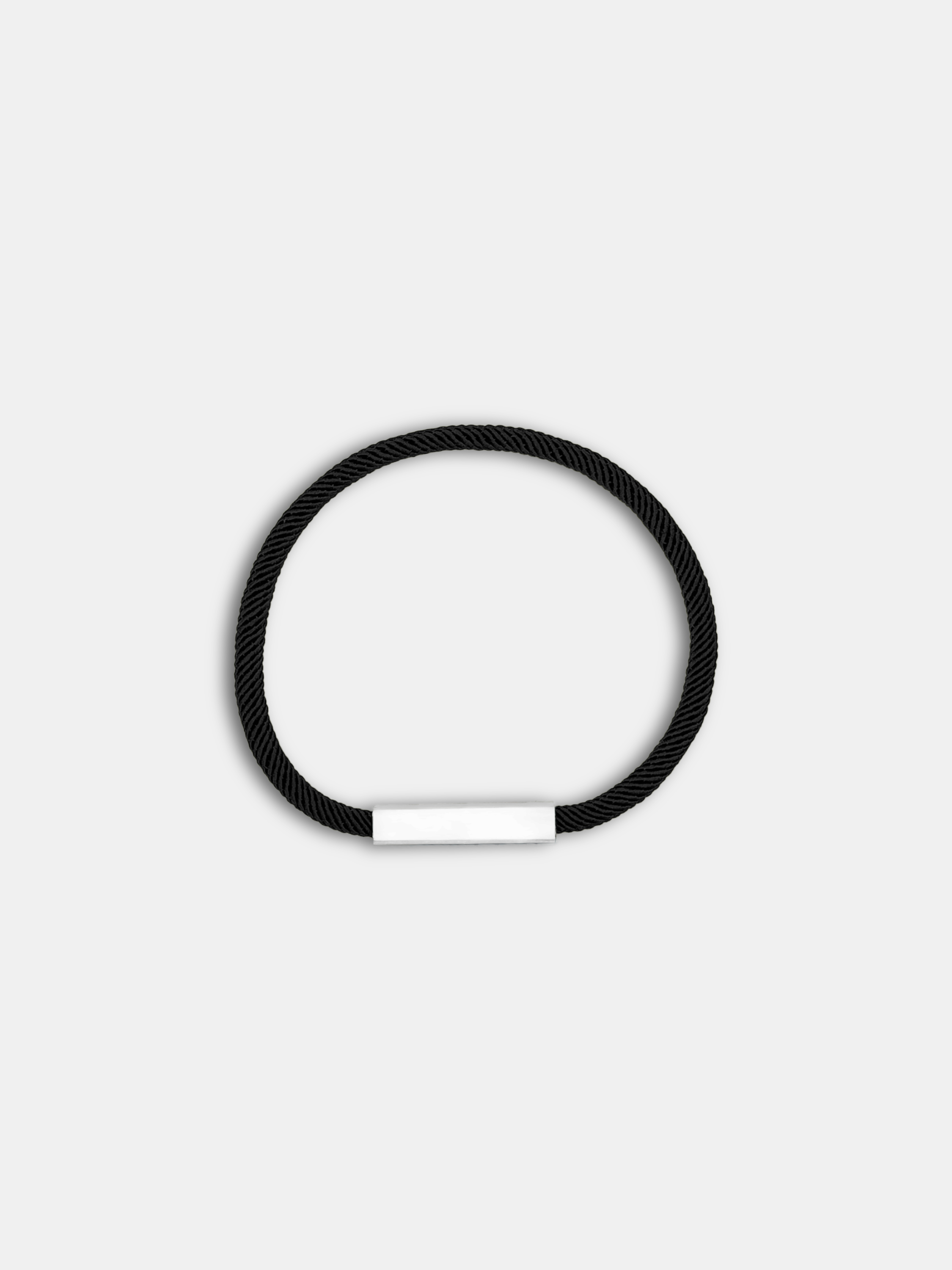 Bracelet cordon Essential Noir fin et discret fermoir argenté - Bijou seconde peau AGALINO