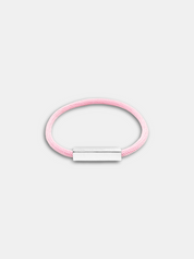 Détail du bracelet cordon Essential Rose Pastel fermoir waterproof - Bijou assemblé main AGALINO