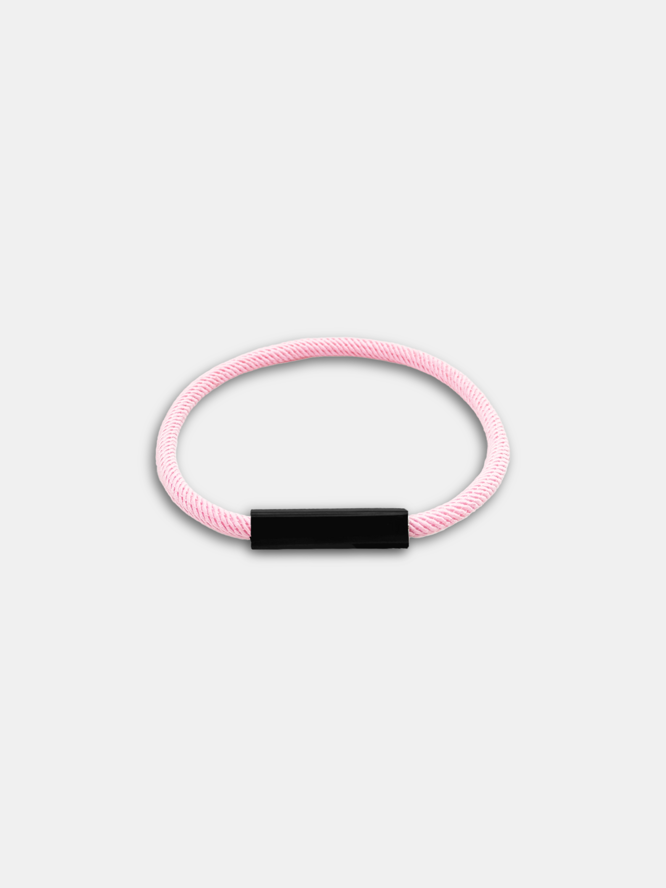Détail du bracelet cordon Essential Rose Pastel fermoir noir waterproof - Bijou artisanal AGALINO