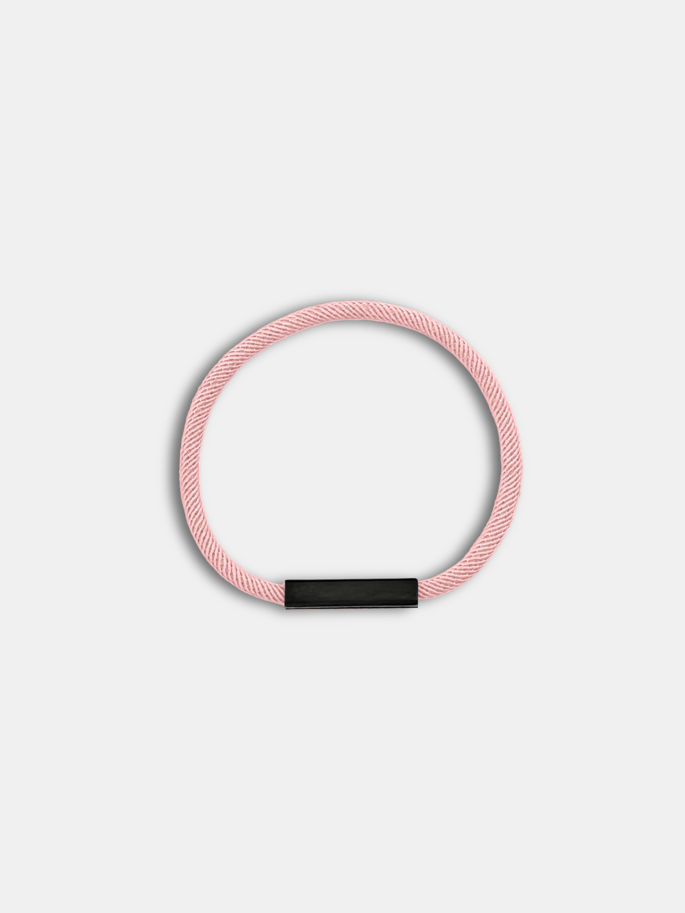 Bracelet cordon Essential Rose Poudré fermoir noir fin et discret - Bijou seconde peau AGALINO