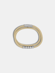 Bracelet cordon Five Beige au style luxueux et épuré - Création artisanale AGALINO