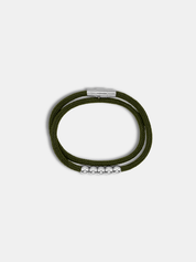 Bracelet cordon Five Kaki au style luxueux et épuré - Création artisanale AGALINO