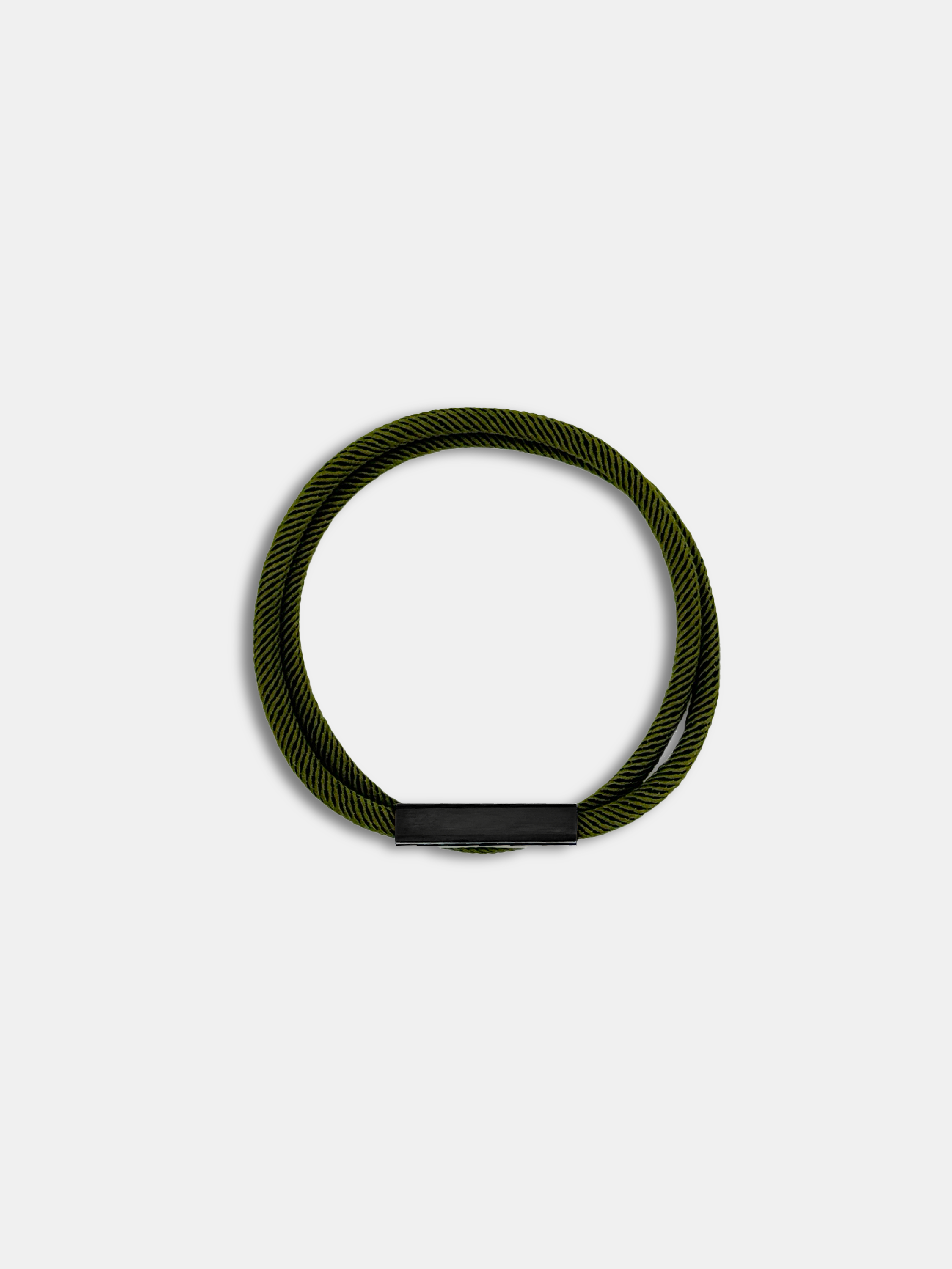 Bracelet cordon Link Kaki avec fermoir rectangulaire noir - Symbole de lien AGALINO