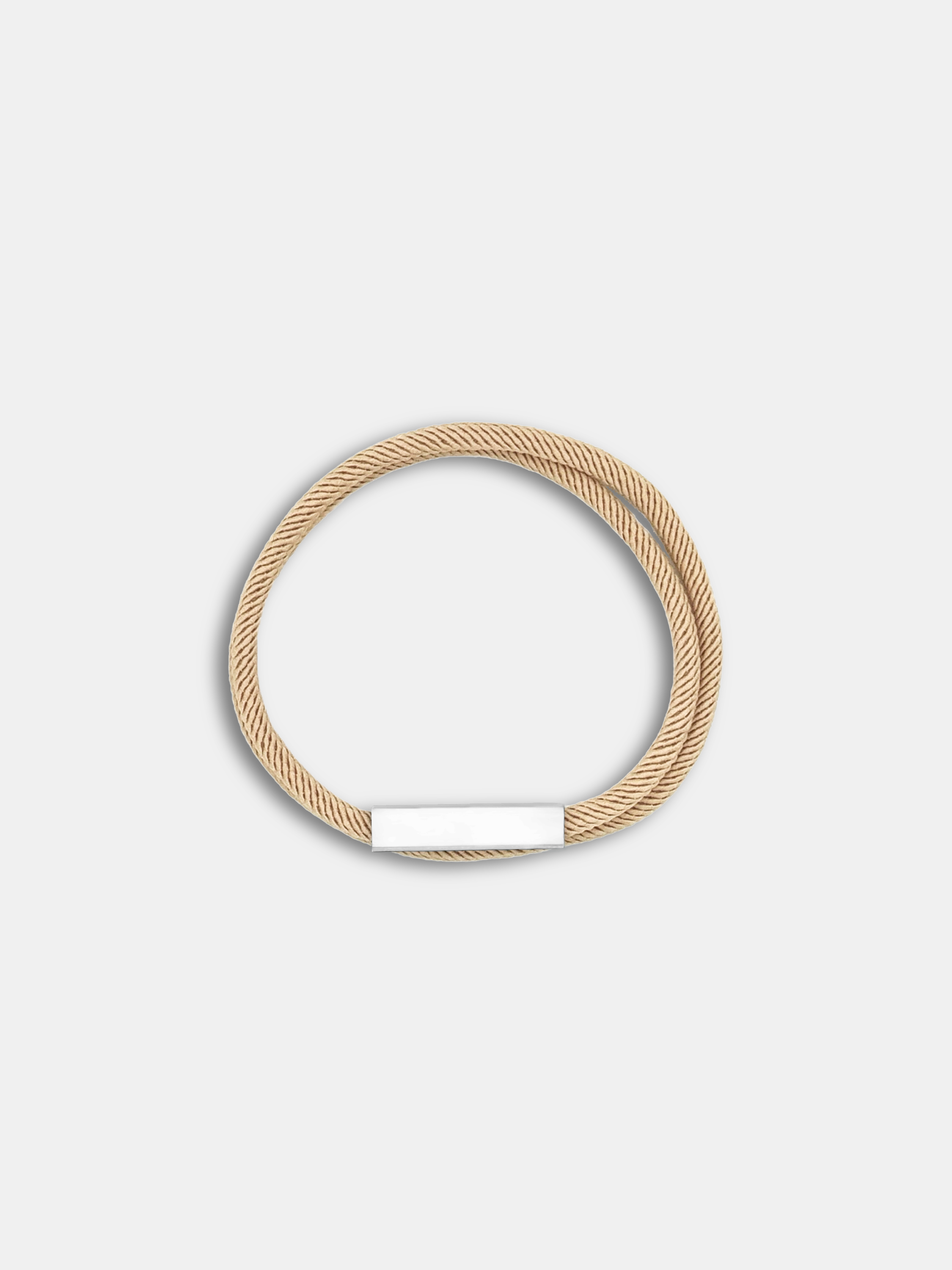 Bracelet cordon Link Beige avec fermoir rectangulaire - Symbole de lien AGALINO