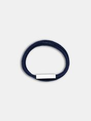 Bracelet cordon Link Bleu Nuit avec fermoir rectangulaire - Symbole de lien AGALINO