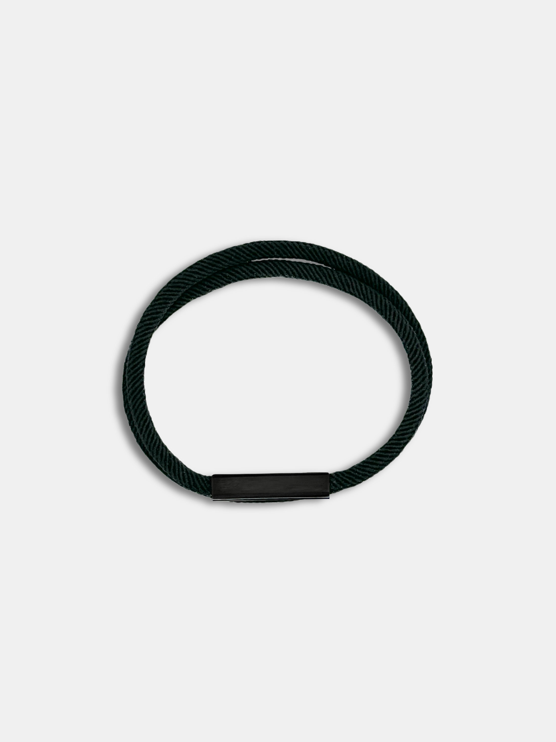 Bracelet cordon Link Noir avec fermoir rectangulaire noir - Symbole de lien AGALINO
