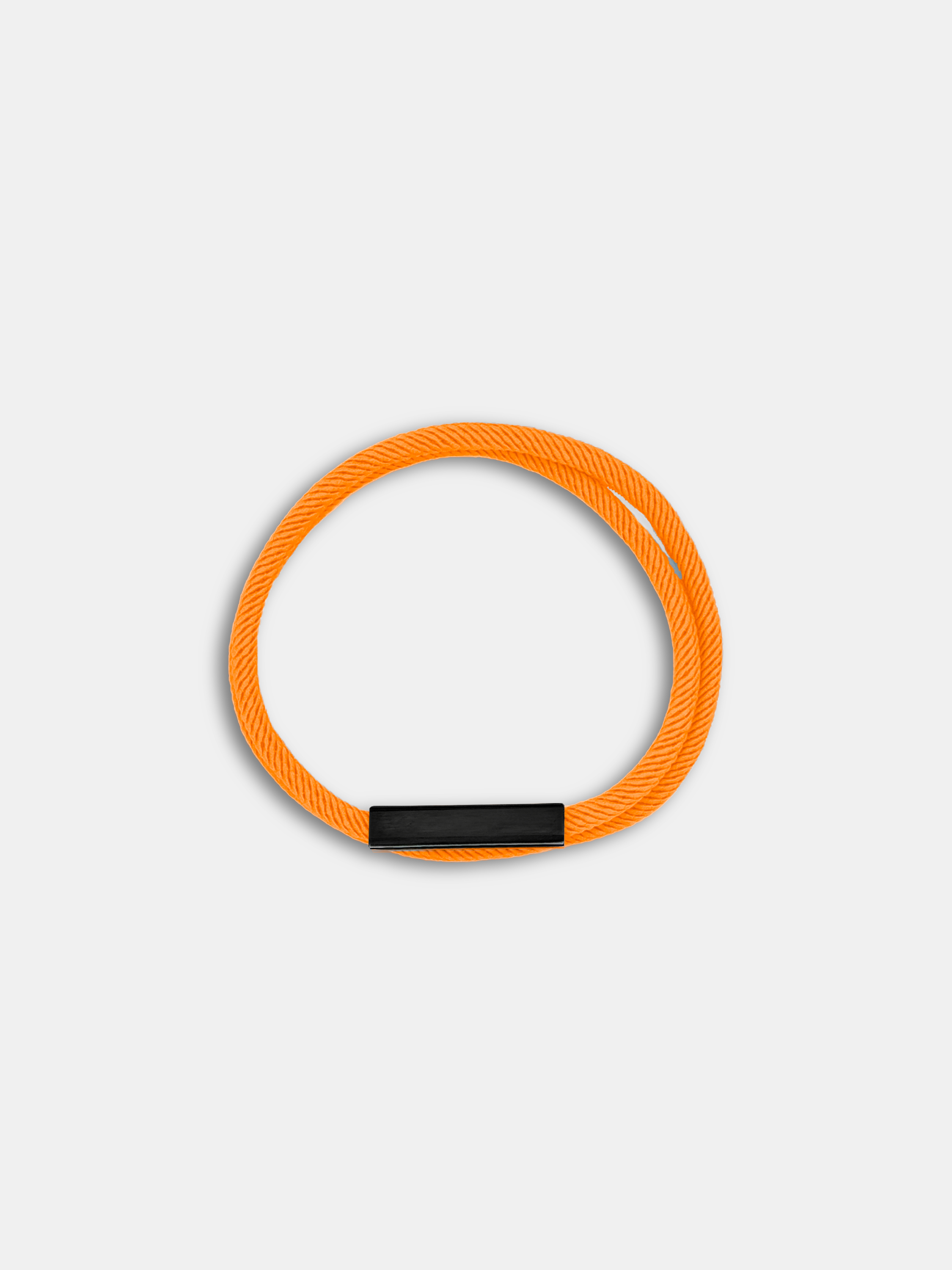 Bracelet cordon Link Orange avec fermoir rectangulaire noir - Symbole de lien AGALINO