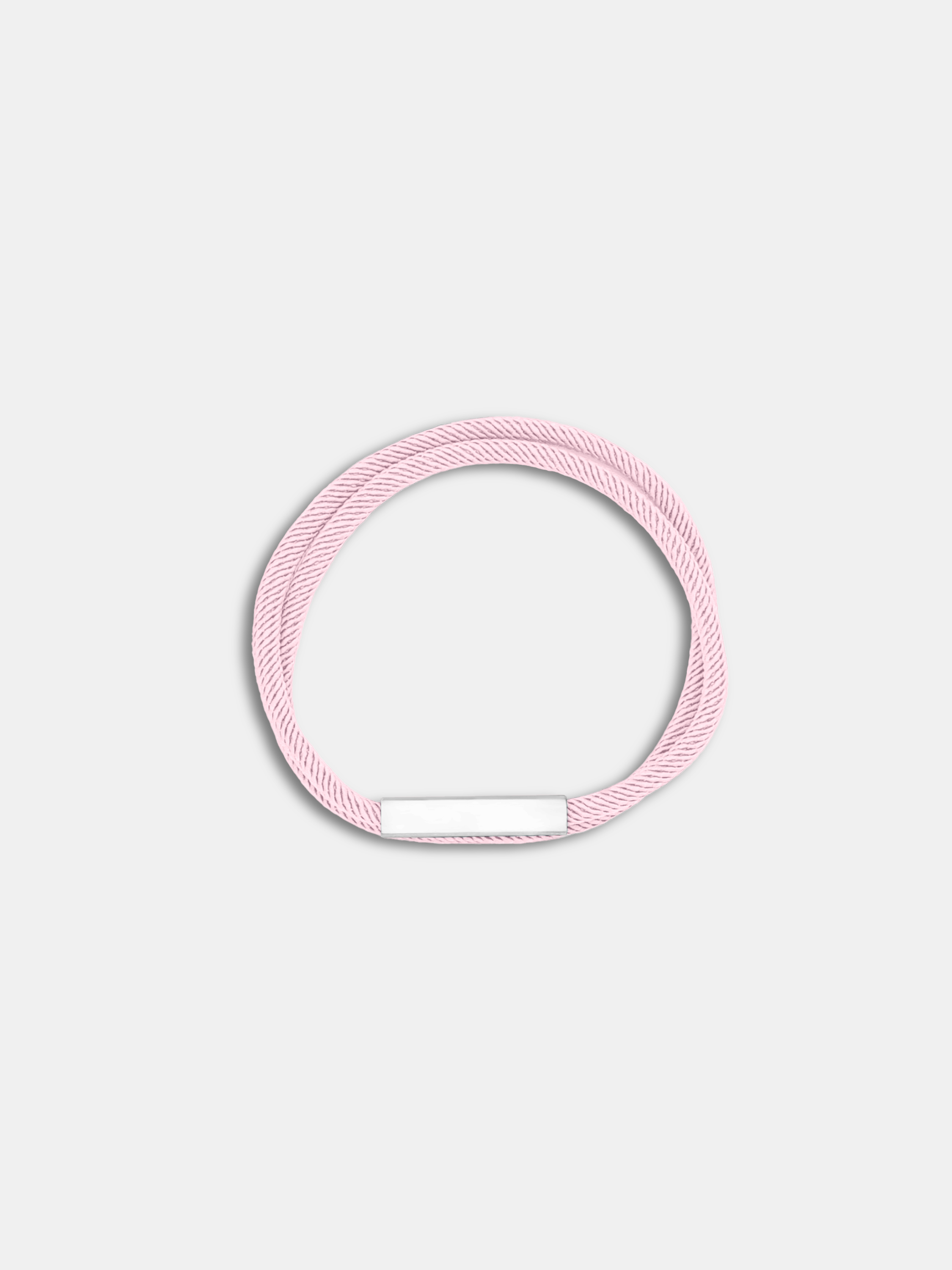 Bracelet cordon Link Rose Pastel avec fermoir rectangulaire argenté - Symbole de lien AGALINO