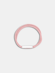 Bracelet cordon Link Rose Poudré avec fermoir rectangulaire argenté - Symbole de lien AGALINO