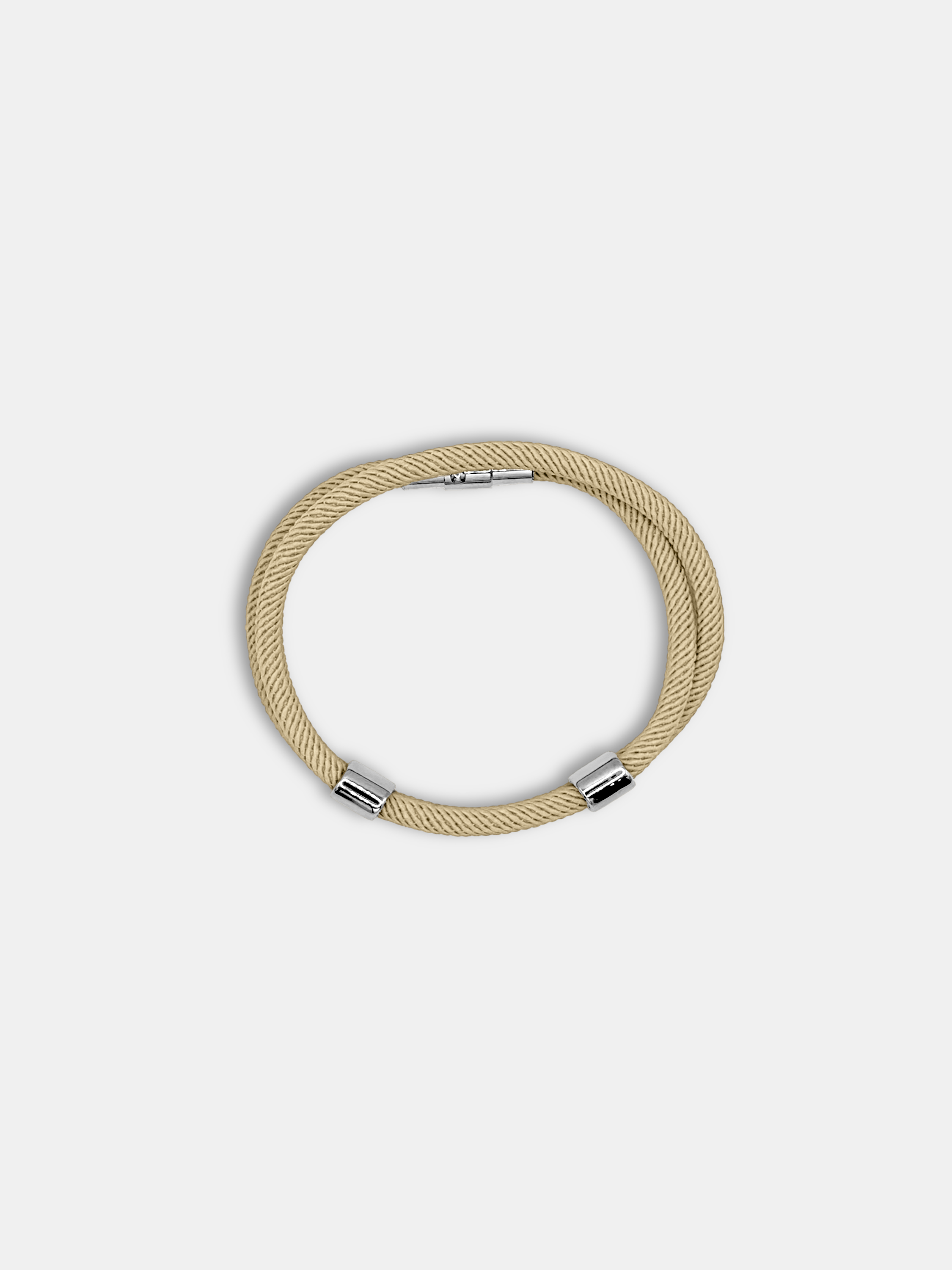 Bracelet cordon Timeless Beige avec fermoir aimanté - Bijou minimaliste AGALINO fabriqué en France