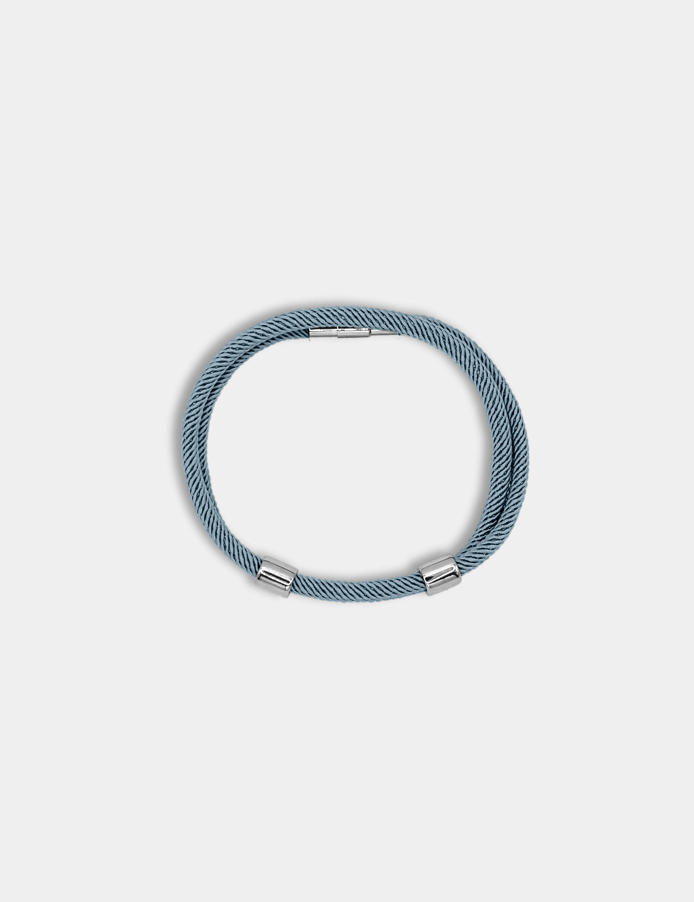 Bracelet cordon Timeless Bleu Gris avec fermoir aimanté - Bijou minimaliste AGALINO fabriqué en France