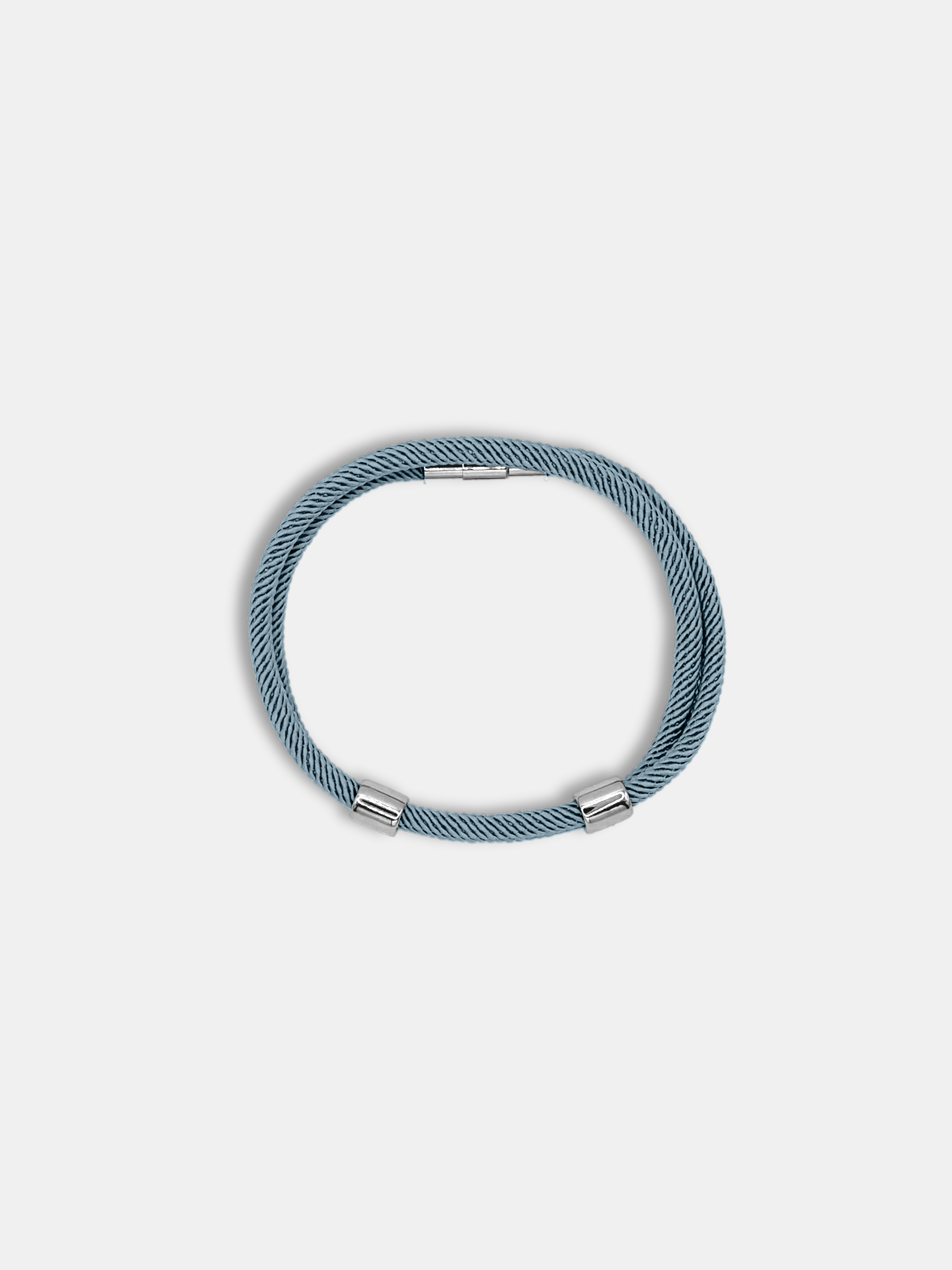 Bracelet cordon Timeless Bleu Gris avec fermoir aimanté - Bijou minimaliste AGALINO fabriqué en France