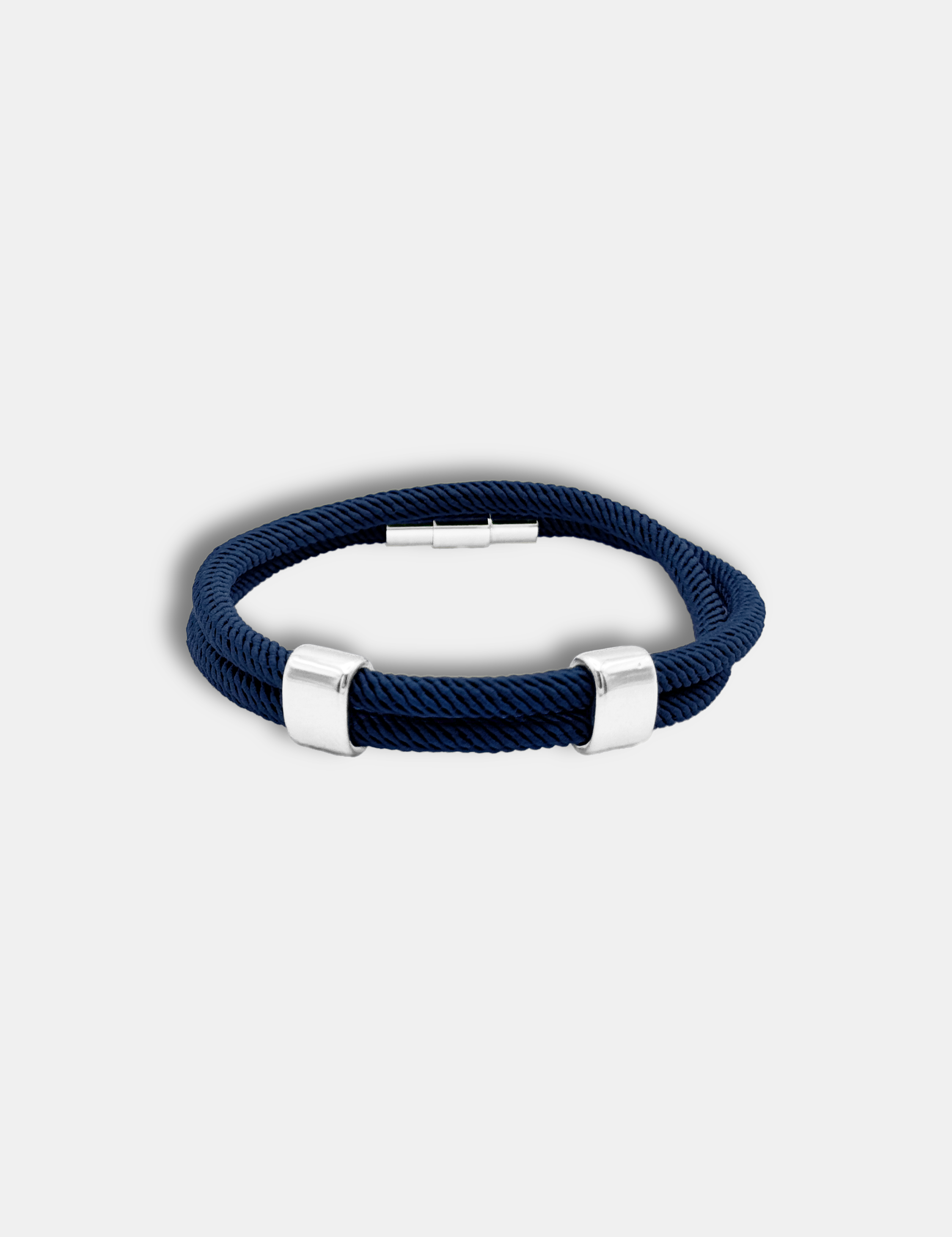 Détail du bracelet cordon Timeless Bleu Nuit waterproof - Bijou artisanal AGALINO