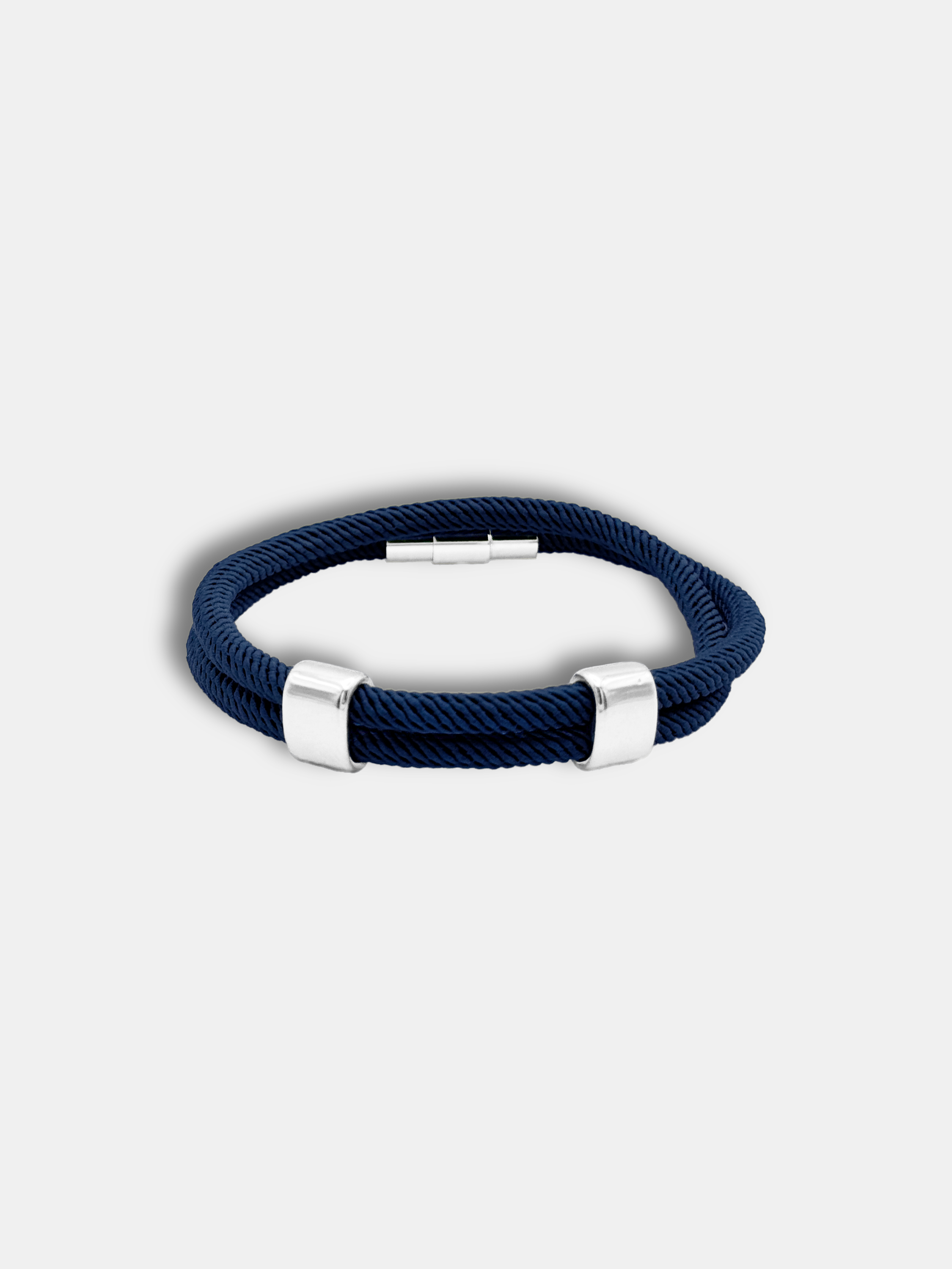 Détail du bracelet cordon Timeless Bleu Nuit waterproof - Bijou artisanal AGALINO