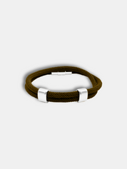 Détail du bracelet cordon Timeless Marron waterproof - Bijou artisanal AGALINO