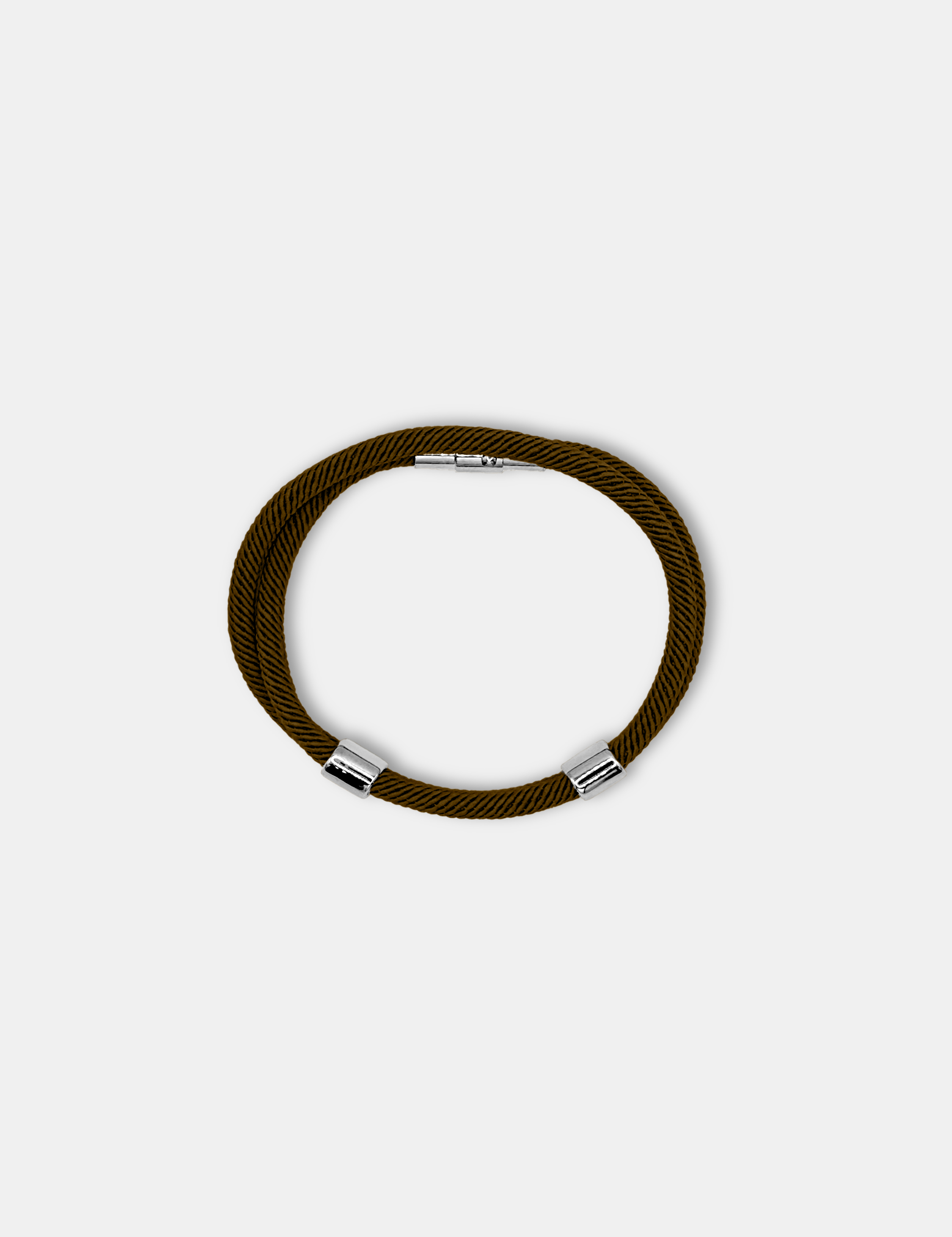 Bracelet cordon Timeless Marron avec fermoir aimanté - Bijou minimaliste AGALINO fabriqué en France