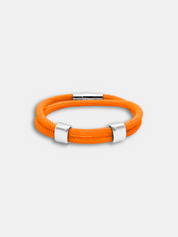 Détail du bracelet cordon Timeless Orange waterproof - Bijou artisanal AGALINO