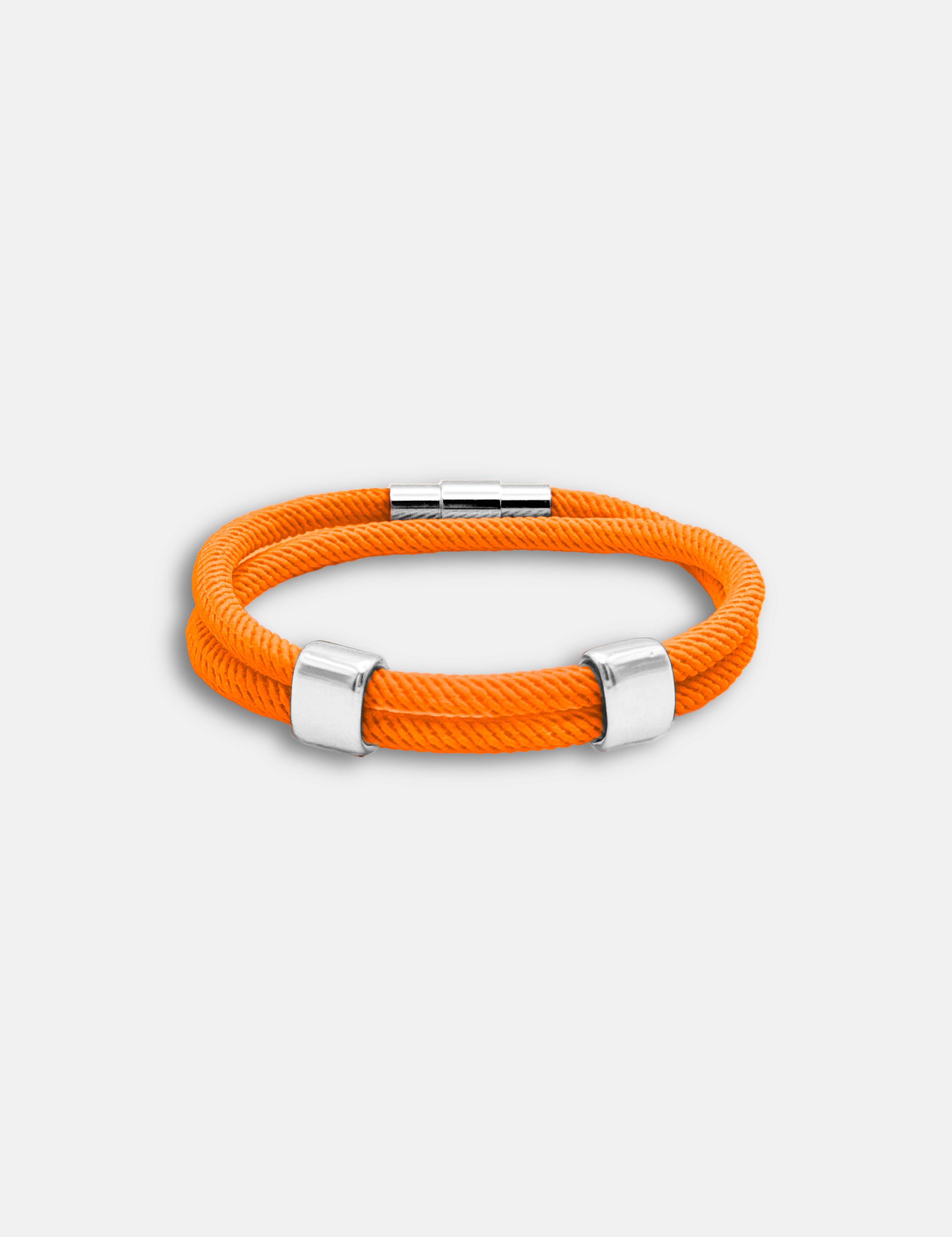 Détail du bracelet cordon Timeless Orange waterproof - Bijou artisanal AGALINO