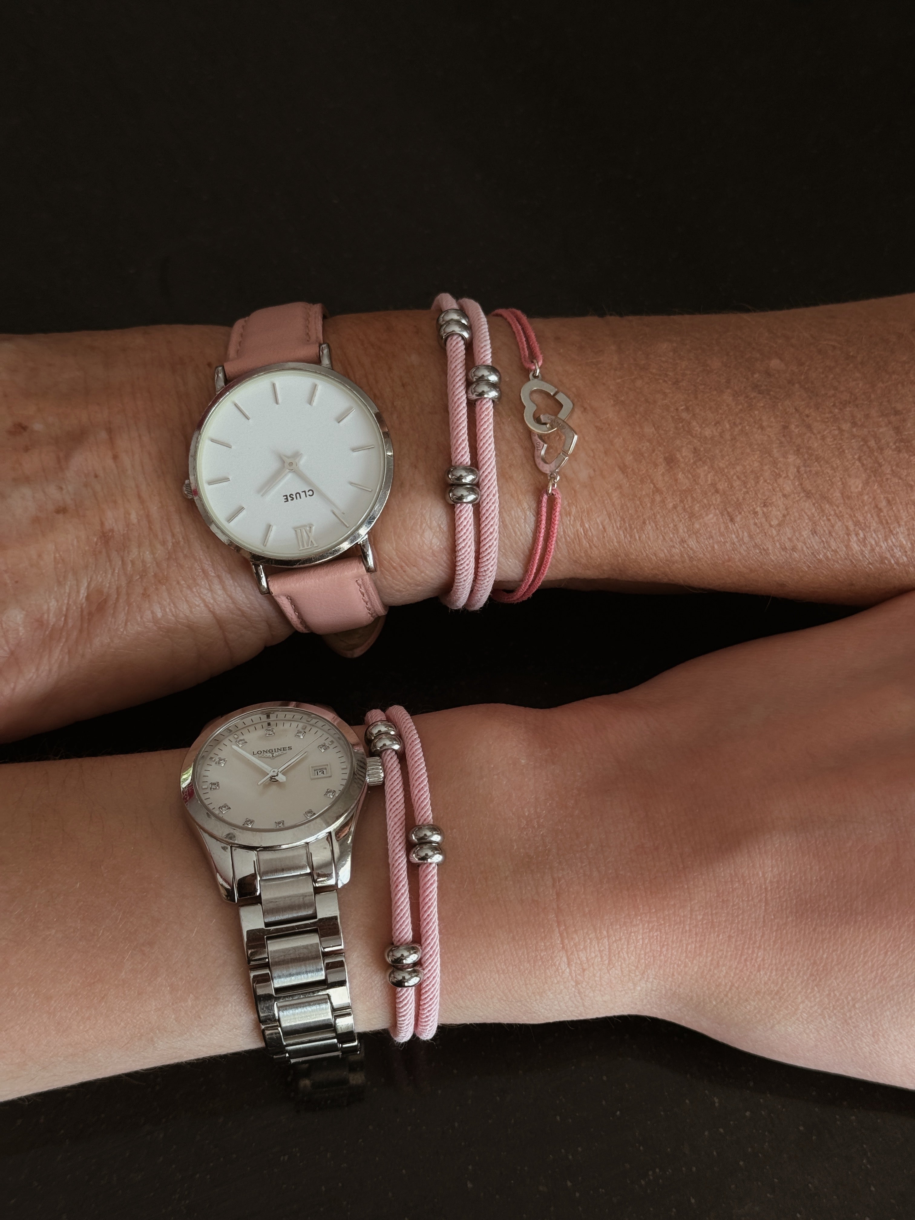 duo de bracelets cordon rose mère fille marque AGALINO