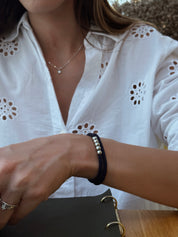 Bracelet Five Bleu cordon fabriqué à la main par AGALINO